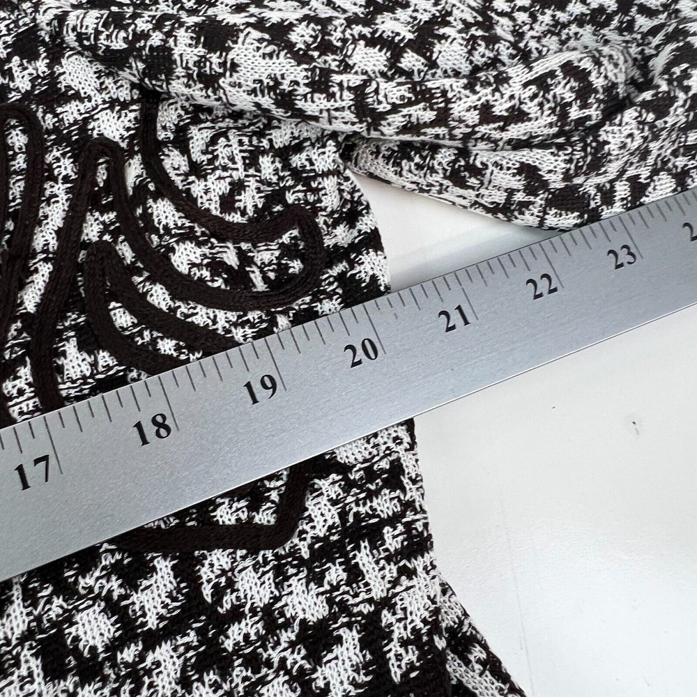 Ming Wang‎ Blazer Womens White Black Mandarin Collar 3/4 Sleeve Knit Jacket PXL - Picture 10 of 12